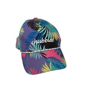 Chubbies Hat Mens One Size Tropical Palm Bright Palm Nylon Cord Rope Snapback